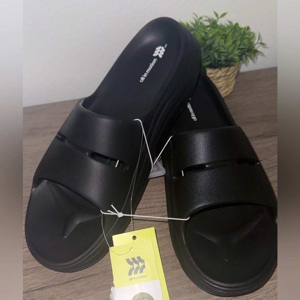 All in Motion Black Slide Sandals
